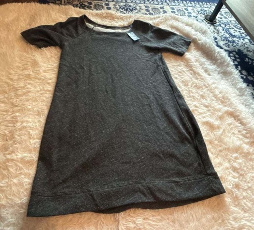 Abercrombie & Fitch Women's Gray Short Sleeve Crewneck T-Shirt Dress